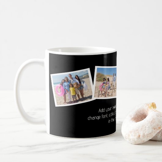 4 Vorlage und Personalisierter Text der FotoCollag Kaffeetasse (Mit Donut)