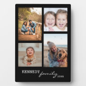 4 Vorlagenfamilienname Schwarz Fotoplatte (Vorderseite)