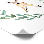 4 Waldtiere und Kränze Poster (Ecke)