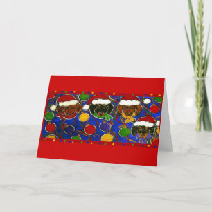 4 Weihnachts-Doxies-Karte Feiertagskarte