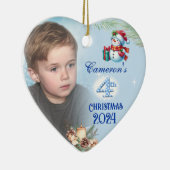4. Weihnachtsgeschenk für Personalisierte Jungen F Keramik Ornament (Rechts)
