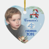 4. Weihnachtsgeschenk für Personalisierte Jungen F Keramik Ornament (Vorne)