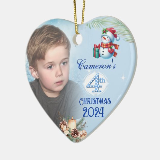4. Weihnachtsgeschenk für Personalisierte Jungen F Keramik Ornament (Links)