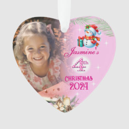 4. Weihnachtsgeschenk Personalisiertes Girl Foto H Ornament