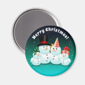 4 Weihnachtsschneemenmen Magnet (Vorderseite/Rückseite)