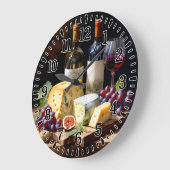 #4  Wein und Käse Große Wanduhr (Winkel)