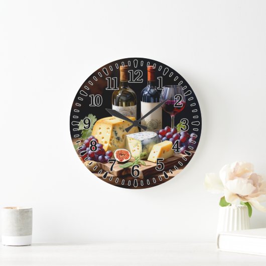 #4  Wein und Käse Große Wanduhr (Zuhause)