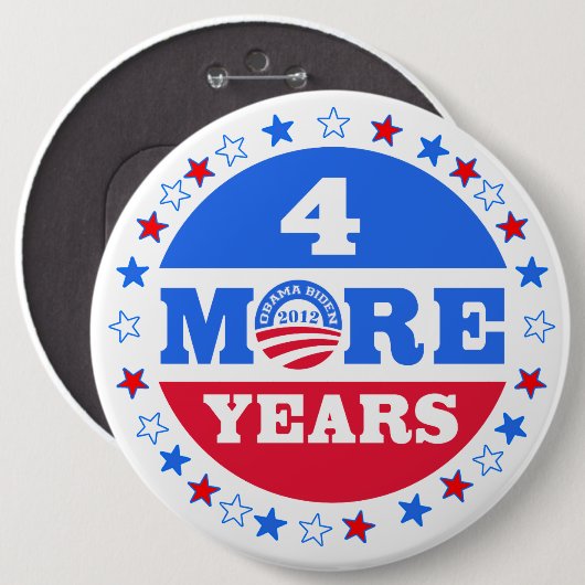 4 weitere Jahre Obama 2012 Button (Vorne & Hinten)
