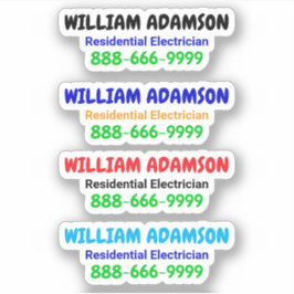 4 Werbe-Elektro-Telefonnummer | Kontakt Aufkleber