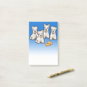 4 Westliche Welpen Postit-Notizblock Post-it Klebezettel (Auf Schreibtisch)