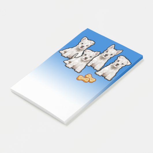 4 Westliche Welpen Postit-Notizblock Post-it Klebezettel (angewinkelt)