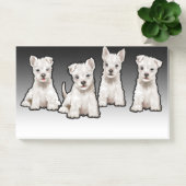 4 Westliche Welpen weite schwarze Fade Post-it Not Klebezettel (Büro)