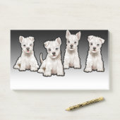 4 Westliche Welpen weite schwarze Fade Post-it Not Klebezettel (Auf Schreibtisch)