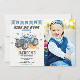 4 Wheeler Birthday Photo Invitation / Quad Bike Einladung
