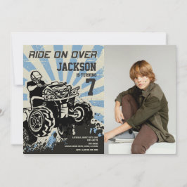 4 Wheeler Birthday Photo Invitation / Quad Bike Einladung