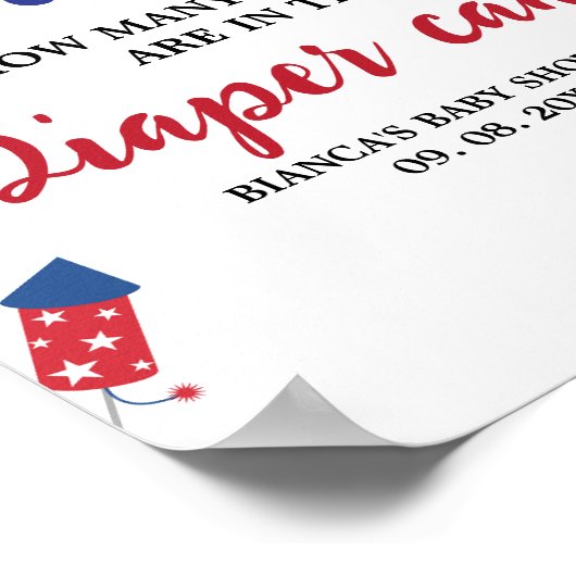 4. Windelkuchen mit Baby Shower Game Poster (Ecke)