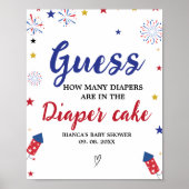 4. Windelkuchen mit Baby Shower Game Poster (Vorne)