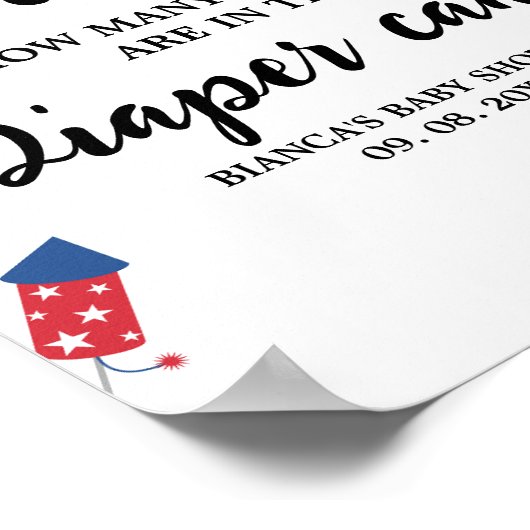 4. Windelkuchen mit Baby Shower Game Poster (Ecke)