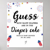4. Windelkuchen mit Baby Shower Game Poster (Vorne)