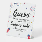 4. Windelkuchen mit dem Baby Shower Game-Zeichen Sockelschild (Vorderseite)