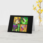 4 Windhunde Karte (Gelbe Blume)