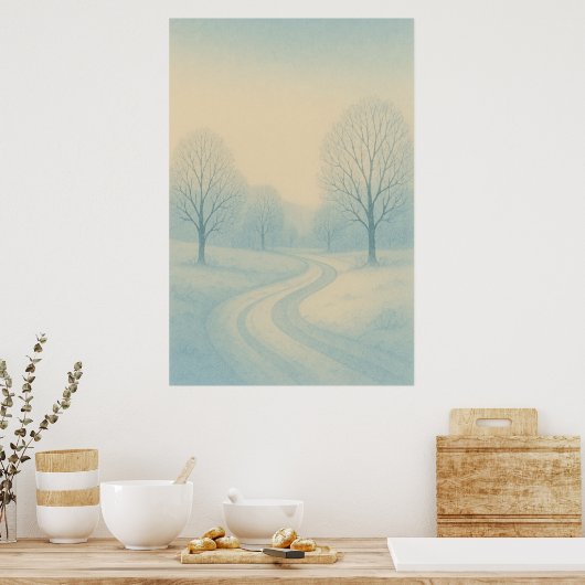 4. Winter, Flüsterschnee, saisonale Printwerbung Poster (Küche)