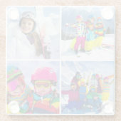 4 Winterferien-Foto-Raster-Collage Glasuntersetzer (Rückseite)