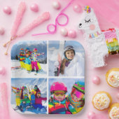 4 Winterferien-Foto-Raster-Collage Pappteller (Party)