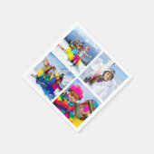 4 Winterferien-Foto-Raster-Collage Serviette (Ecke)