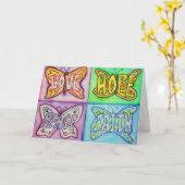 4 Wörter Schmetterlingswings Art Gruß oder Mitteil Karte (Gelbe Blume)