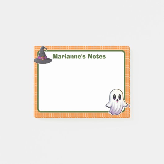 4"x3" Orange Spooky Niedlich Post-it Klebezettel (Vorderseite)
