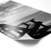 4"x6", B&W Beach Szene mit Adirondack-Stuhl Fotodruck (Ecke)
