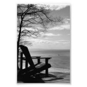 4"x6", B&W Beach Szene mit Adirondack-Stuhl Fotodruck (Vorne)