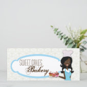 4"x9" Geschenkgutschein Afroamerikanischer Bäckerc (Stehend Vorderseite)