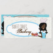 4"x9" Geschenkgutschein Afroamerikanischer Bäckerc (Vorne/Hinten)