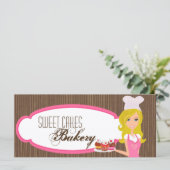 4"x9" Geschenkgutschein Blonde Baker Pink Cup Cake (Stehend Vorderseite)