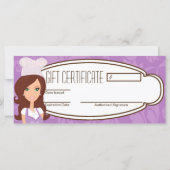 4"x9" Geschenkgutschein Brünette Bäckercups (Rückseite)