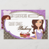 4"x9" Geschenkgutschein Brünette Bäckercups (Vorne/Hinten)