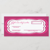 4"x9" Geschenkgutschein Hot Pink Catering Food (Rückseite)