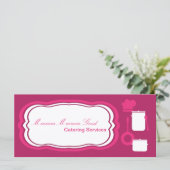 4"x9" Geschenkgutschein Hot Pink Catering Food (Stehend Vorderseite)