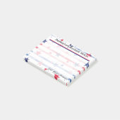 4" x 3" Vaterblau und rot US Flagge Post-it Klebezettel (angewinkelt)