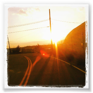 4" x 4" Instagram Druck: Sonnenuntergang auf einer Fotodruck