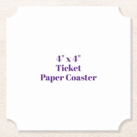 4" x 4" Ticket Untersetzer (Vorderseite)