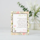 4 x 5 FLAT Vielen Dank Karte Frühlingsrosa/grüne B (Stehend Vorderseite)