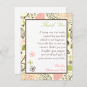 4 x 5 FLAT Vielen Dank Karte Frühlingsrosa/grüne B (Vorne/Hinten)