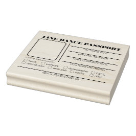4" x 5" LINIE DANCE PASSPORT ID Gummi Briefmarke Gummistempel