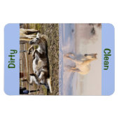 4" x 6" Geschirrspüler für sauberes/dirty Pferd Fo Magnet (Horizontal)