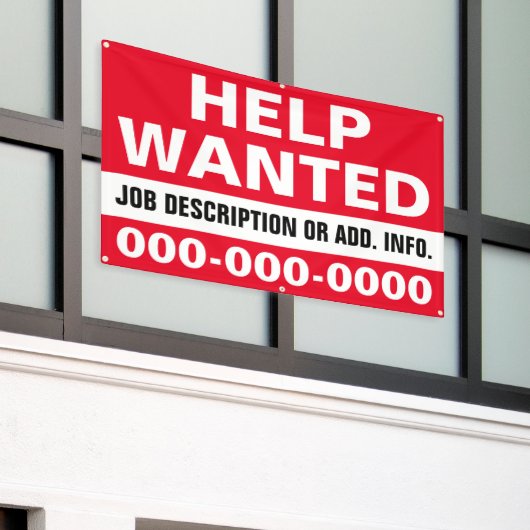 4' X 6' Hilfe Gewollt Banner (Äußeres Gebäude)