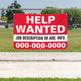 4' X 6' Hilfe Gewollt Banner