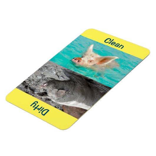 4" x 6" Sauberes/schmutziges Foto Geschirrspülmasc Magnet (Linke Seite)